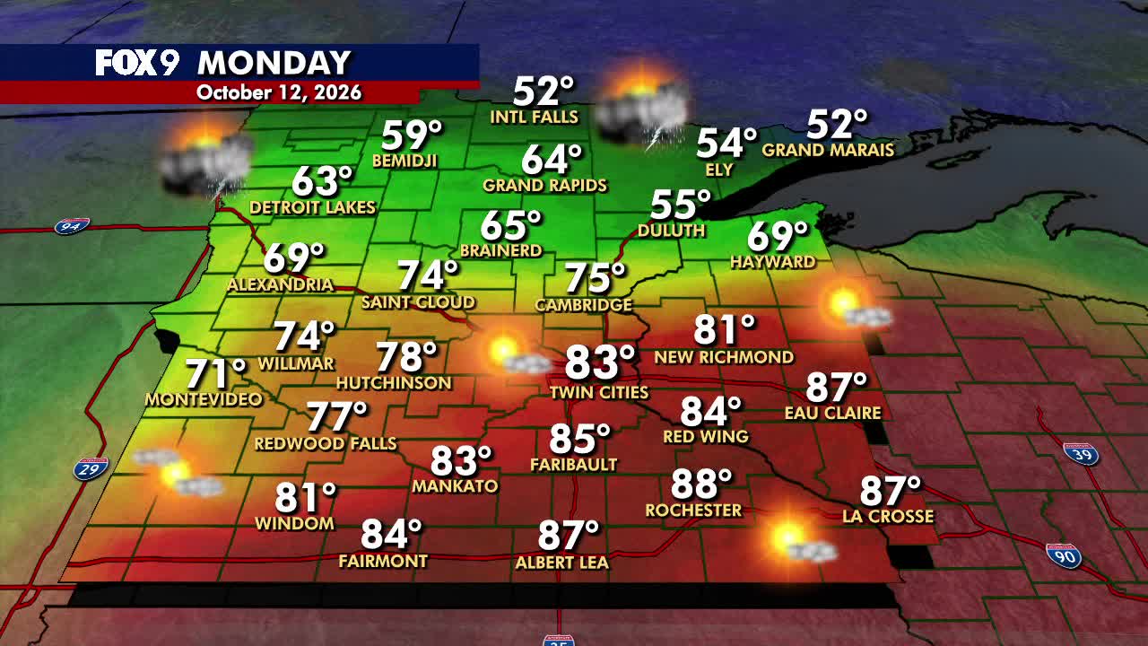 Minnesota weather: Summerlike warmth Monday before cooler Tuesday — FOX 9, Excelsior Community news