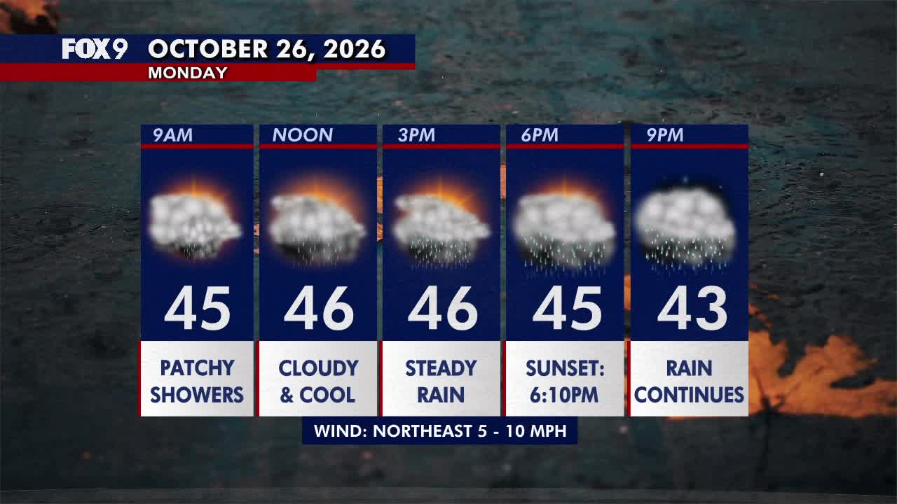 Minnesota weather: Wet, cloudy and cool Monday — FOX 9