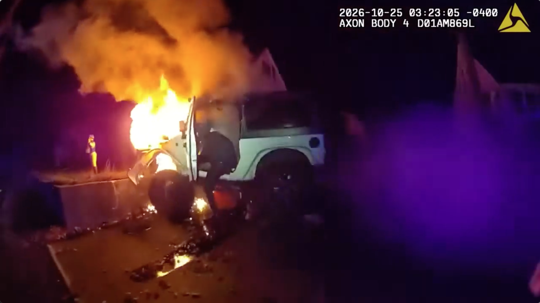 Bodycam video shows police rescuing man from burning Jeep after crash; driver facing multiple charges — FOX 9, Excelsior Community news